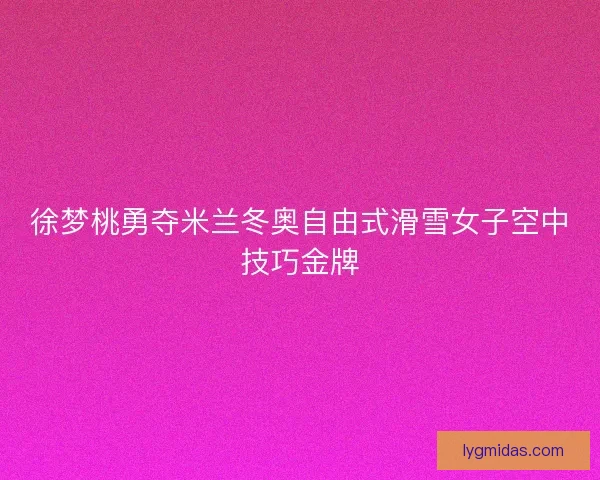 徐梦桃勇夺米兰冬奥自由式滑雪女子空中技巧金牌